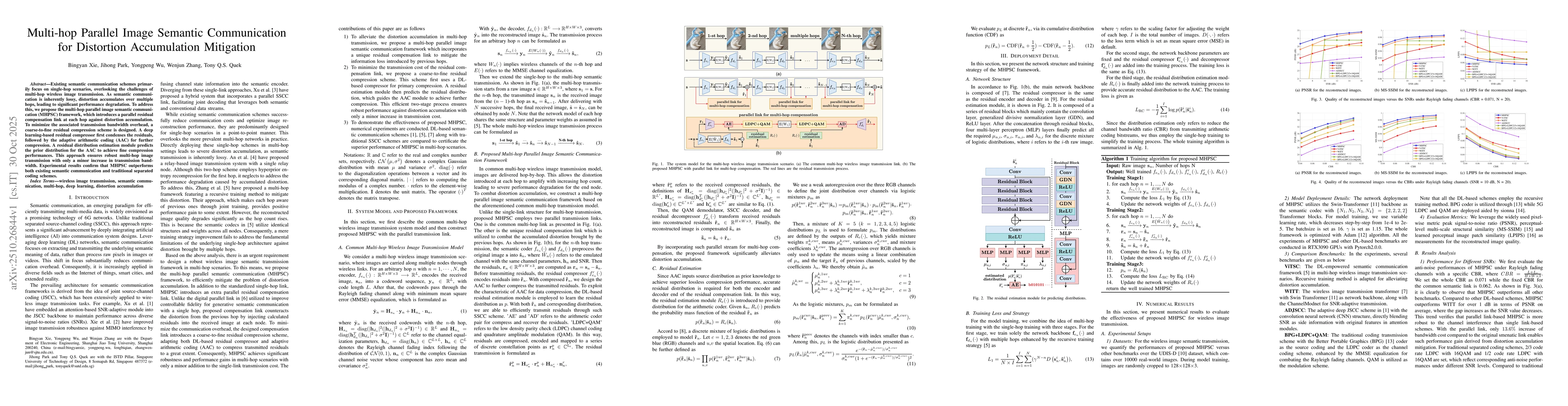 Thumbnail for Multi-hop Parallel Image Semantic Communication for Distortion
  Accumulation Mitigation