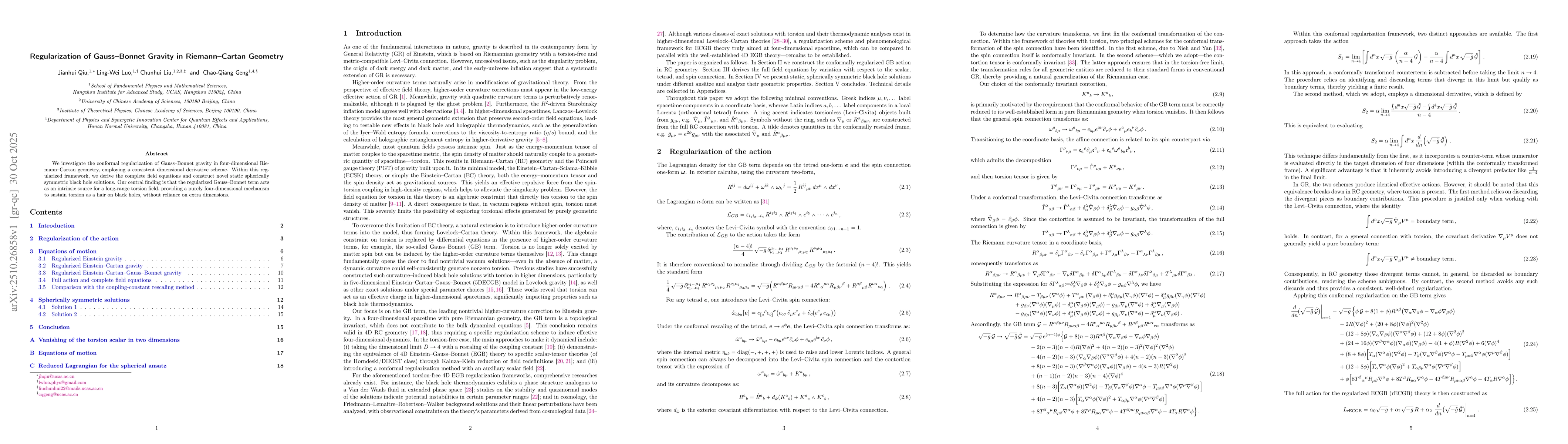 Thumbnail for Regularization of Gauss-Bonnet Gravity in Riemann-Cartan Geometry