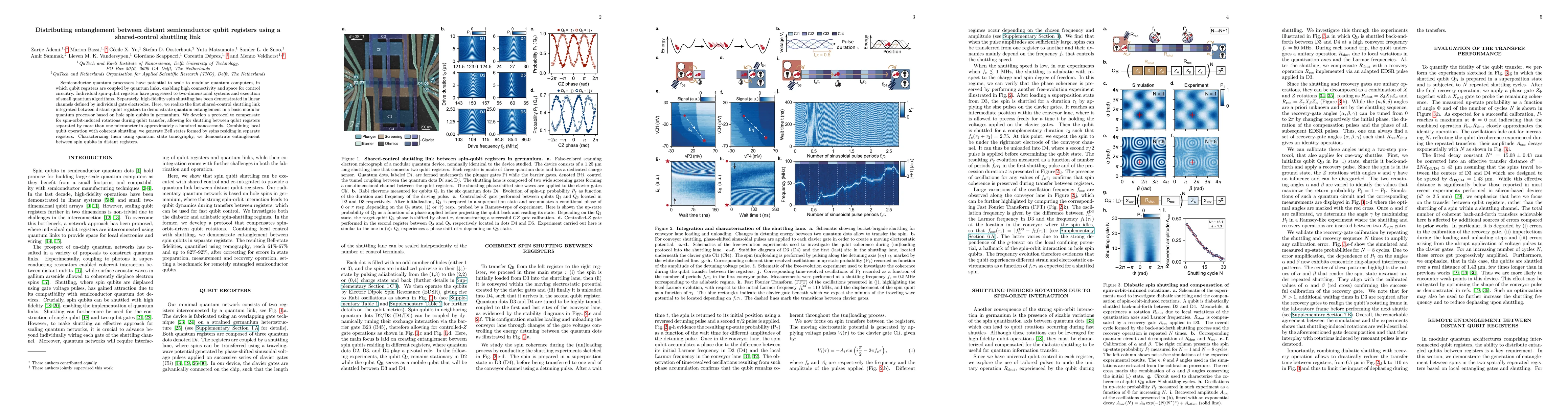 Thumbnail for Distributing entanglement between distant semiconductor qubit registers
  using a shared-control shuttling link