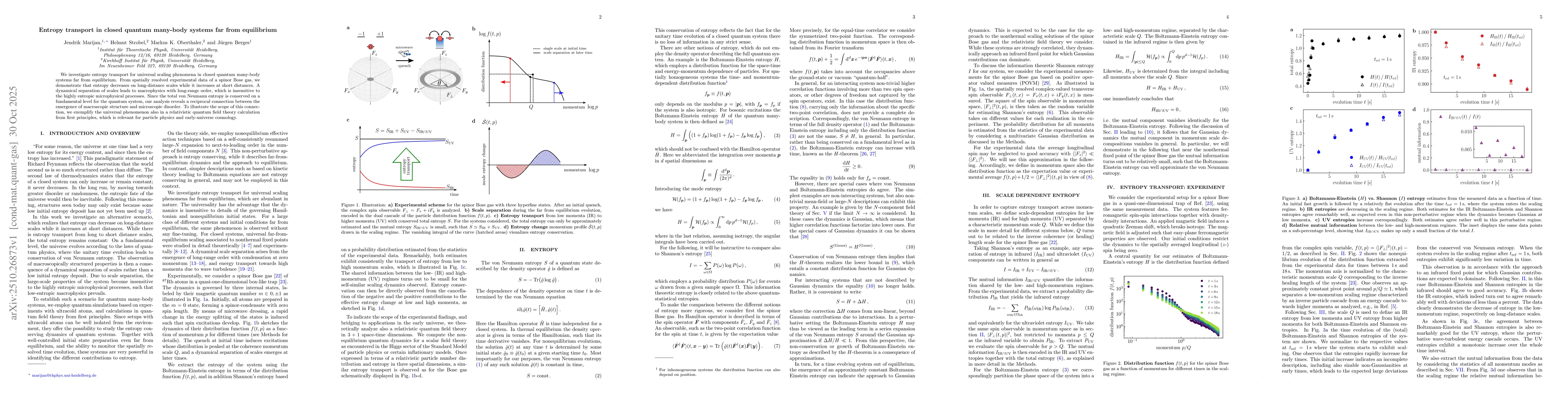 Thumbnail for Entropy transport in closed quantum many-body systems far from
  equilibrium