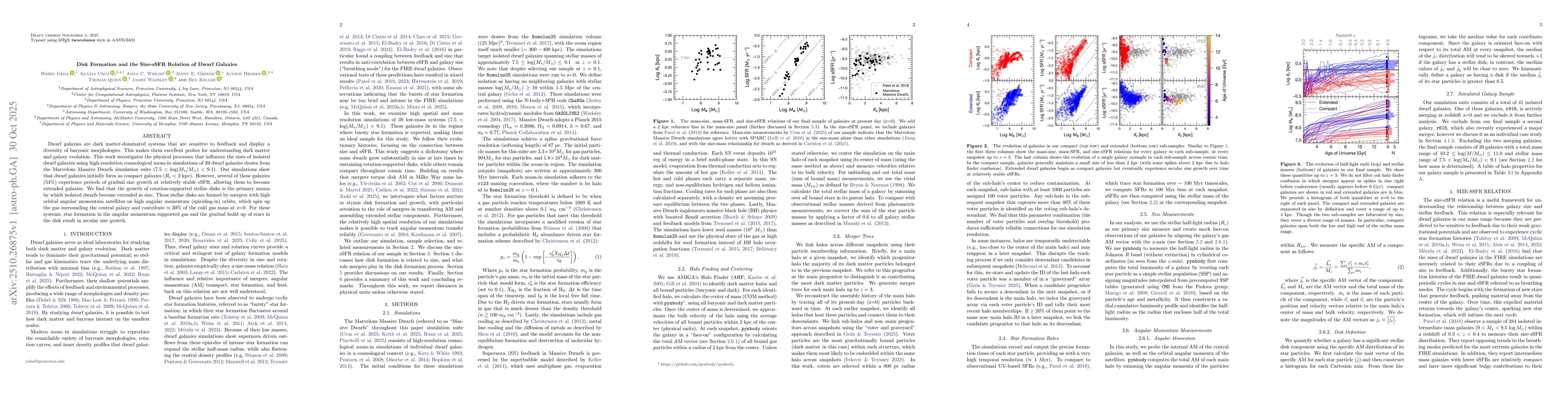 Thumbnail for Disk Formation and the Size-sSFR Relation of Dwarf Galaxies