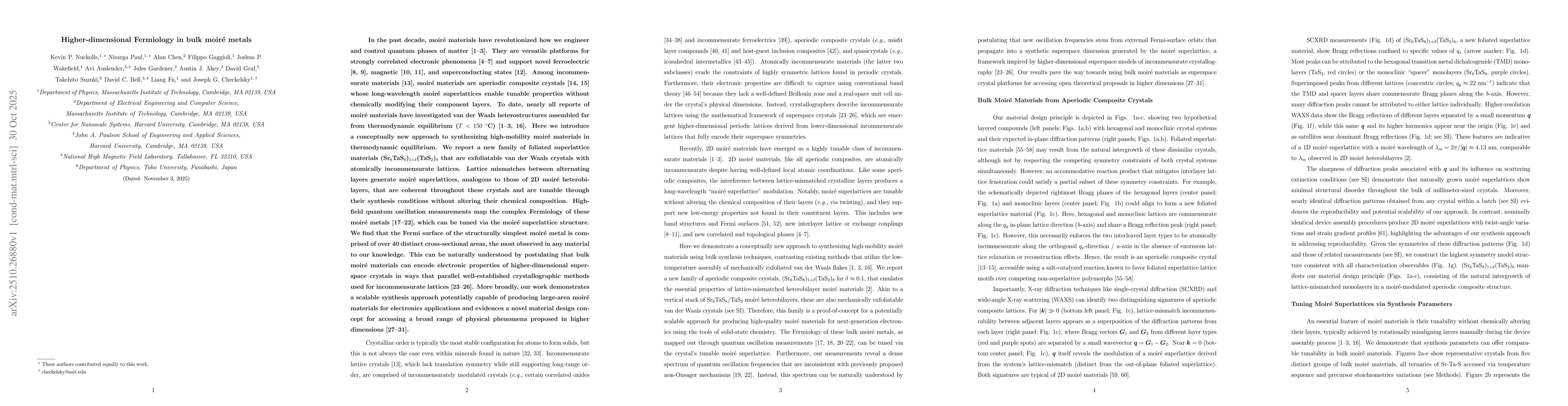 Thumbnail for Higher-dimensional Fermiology in bulk moiré metals