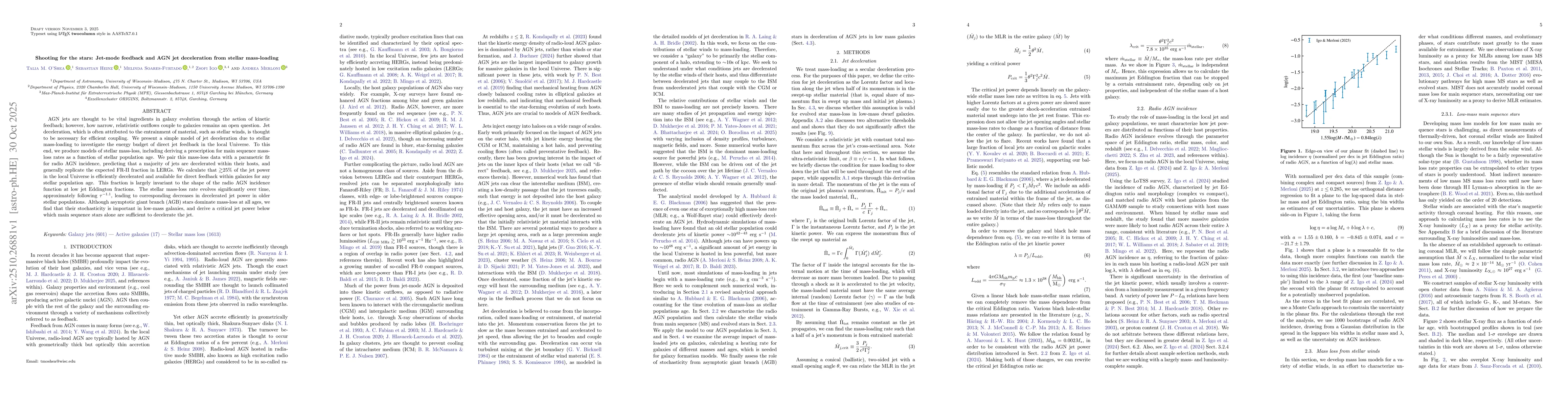 Thumbnail for Shooting for the stars: Jet-mode feedback and AGN jet deceleration from
  stellar mass-loading