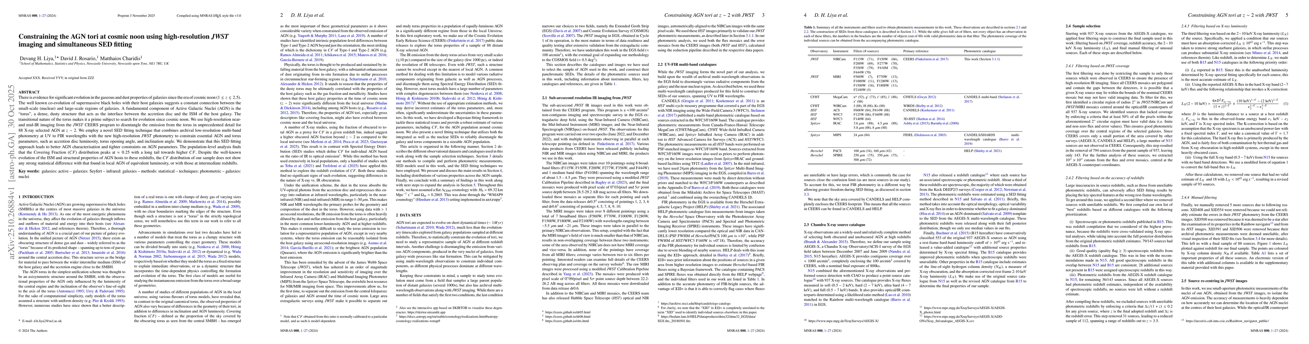 Thumbnail for Constraining the AGN tori at cosmic noon using high-resolution JWST
  imaging and simultaneous SED fitting