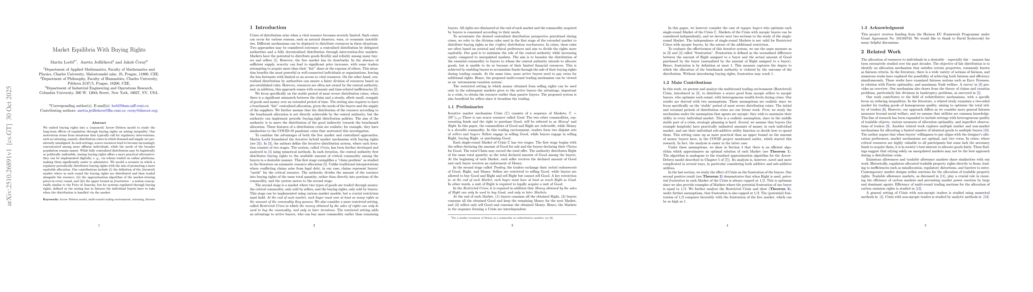 Thumbnail for Market Equilibria With Buying Rights