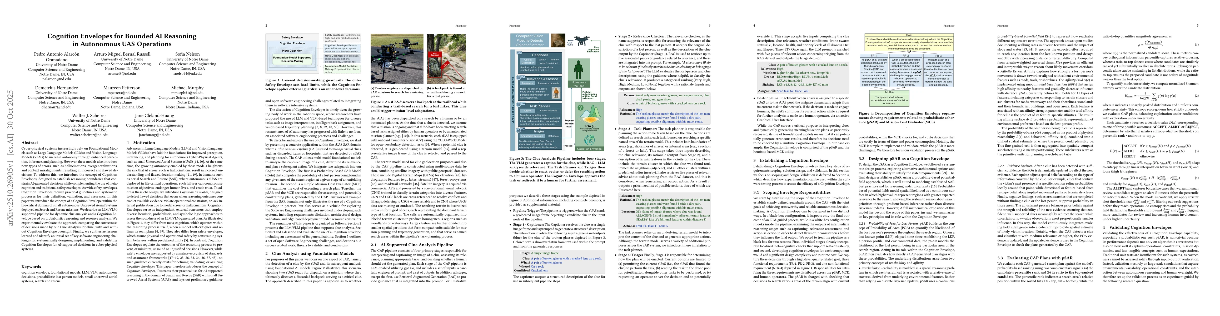 Thumbnail for Cognition Envelopes for Bounded AI Reasoning in Autonomous UAS
  Operations