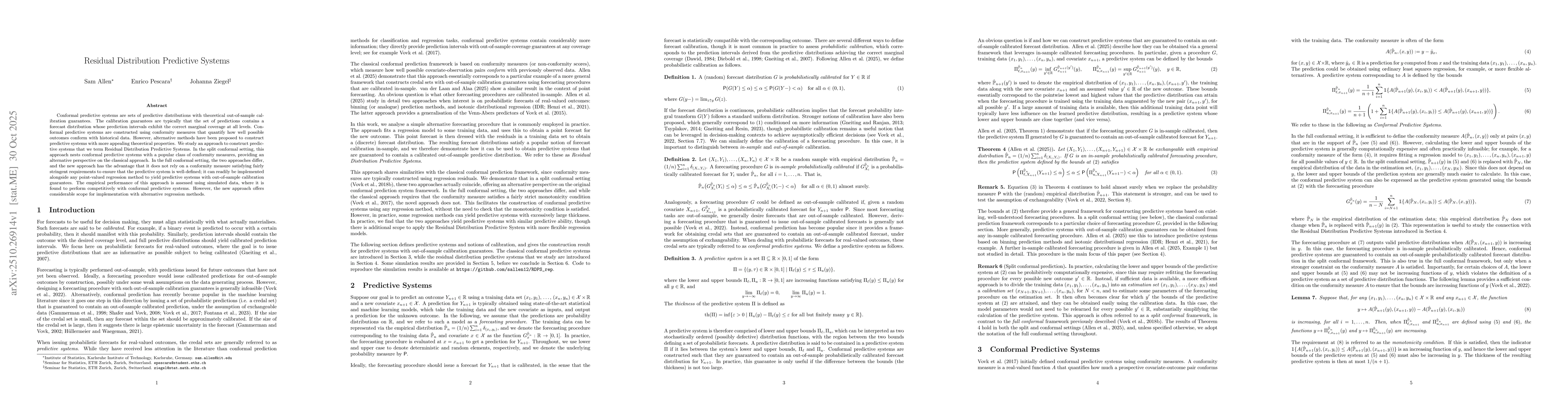 Thumbnail for Residual Distribution Predictive Systems