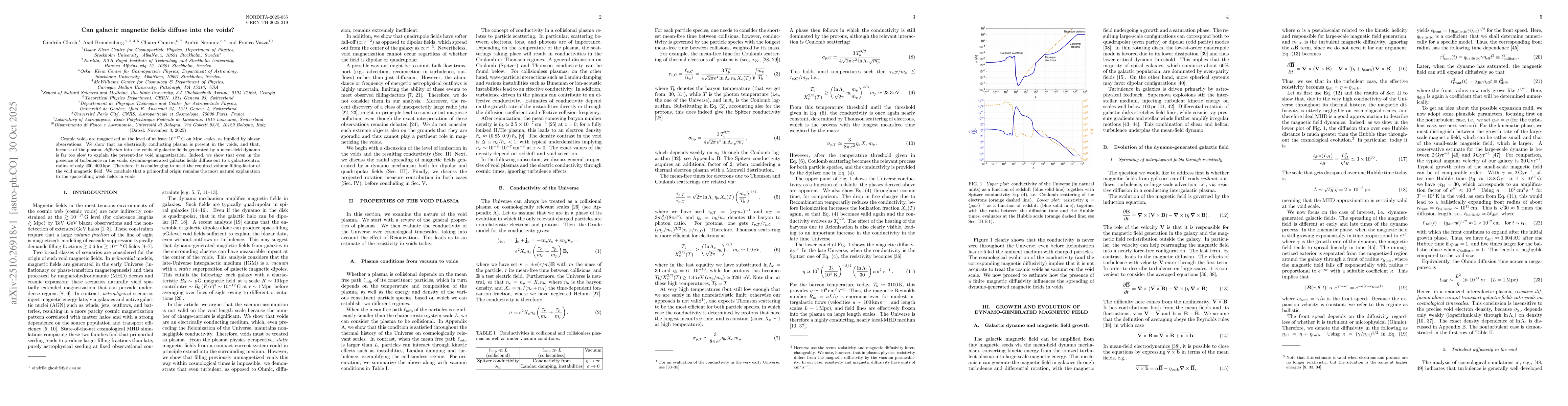 Thumbnail for Can galactic magnetic fields diffuse into the voids?