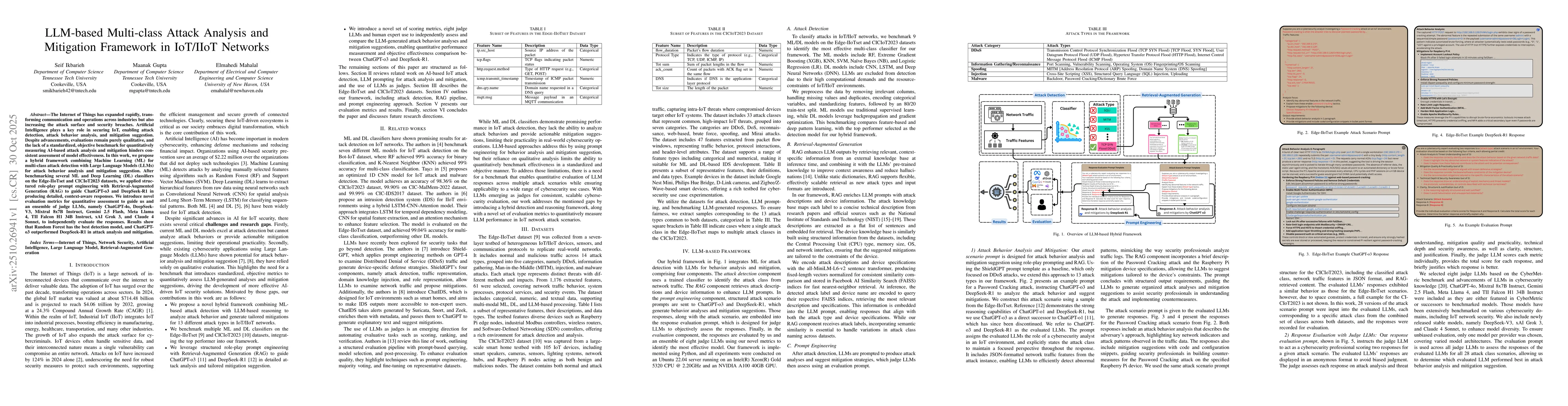 Thumbnail for LLM-based Multi-class Attack Analysis and Mitigation Framework in
  IoT/IIoT Networks