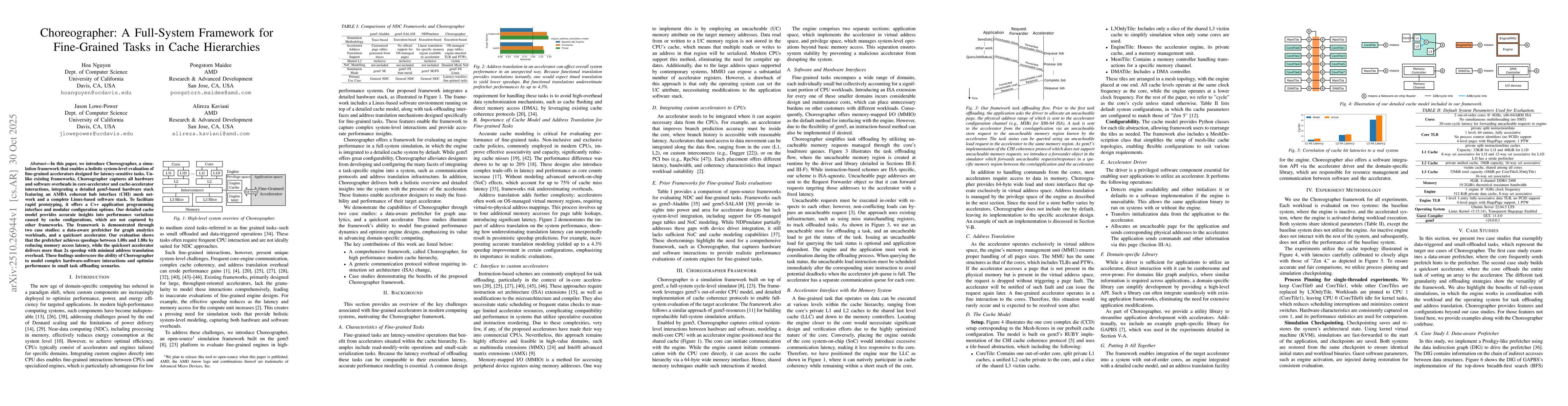 Thumbnail for Choreographer: A Full-System Framework for Fine-Grained Tasks in Cache
  Hierarchies