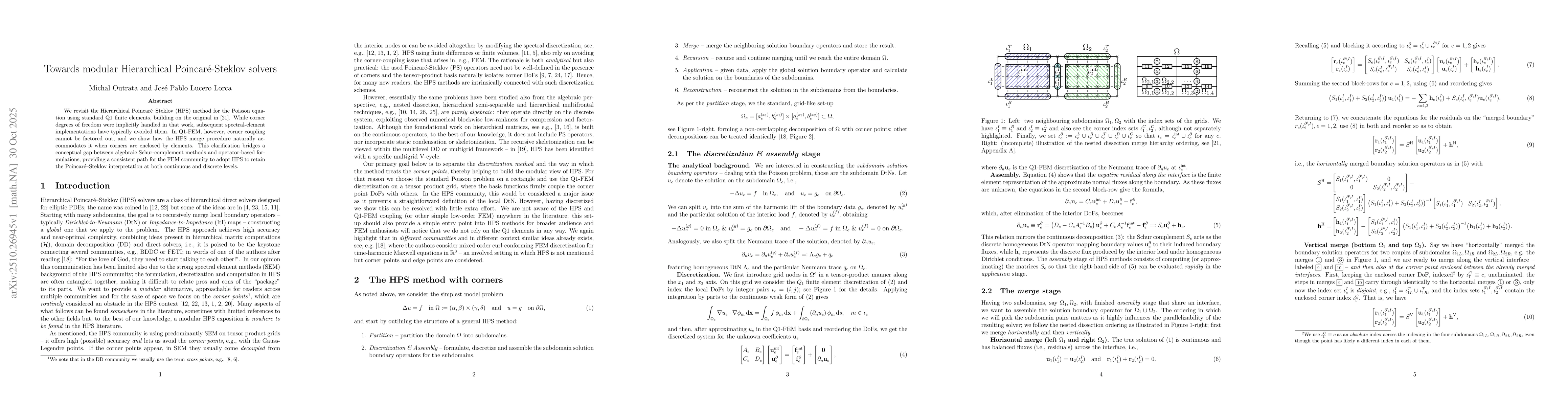 Thumbnail for Towards modular Hierarchical Poincaré-Steklov solvers