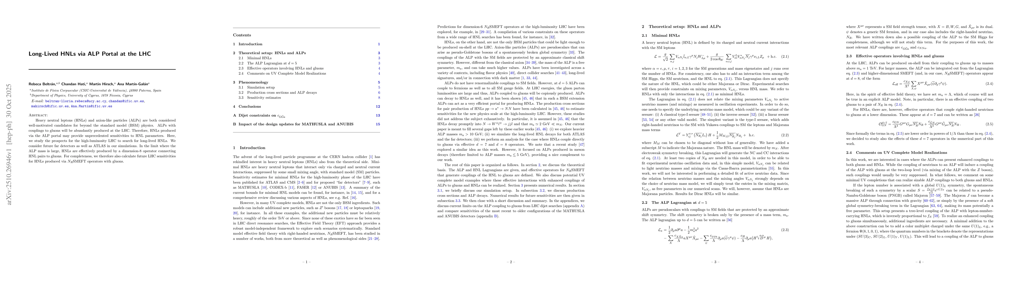 Thumbnail for Long-Lived HNLs via ALP Portal at the LHC