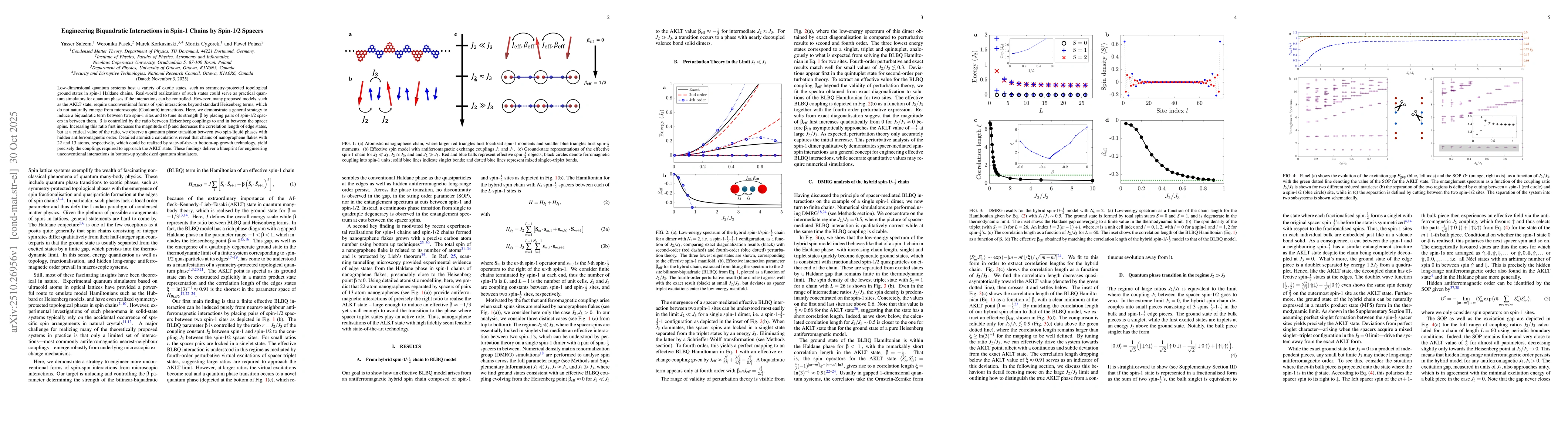 Thumbnail for Engineering Biquadratic Interactions in Spin-1 Chains by Spin-1/2
  Spacers