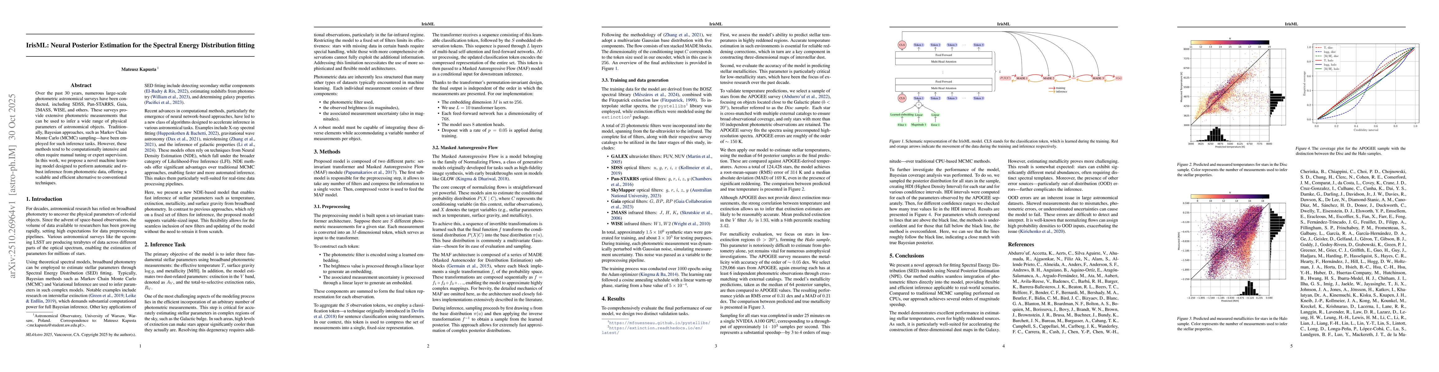 Thumbnail for IrisML: Neural Posterior Estimation for the Spectral Energy Distribution
  fitting