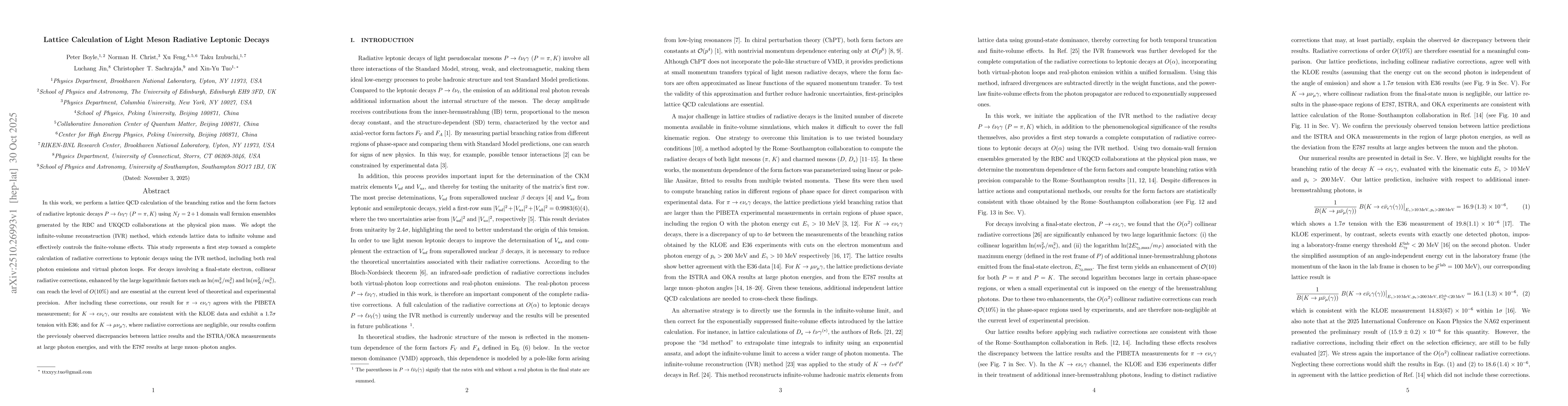 Thumbnail for Lattice Calculation of Light Meson Radiative Leptonic Decays