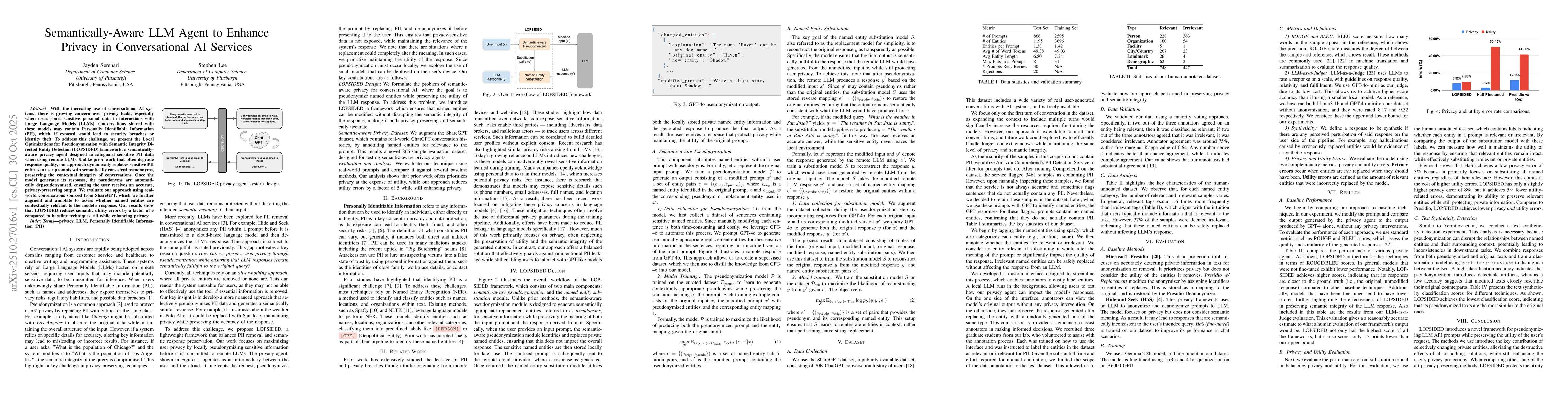 Thumbnail for Semantically-Aware LLM Agent to Enhance Privacy in Conversational AI
  Services