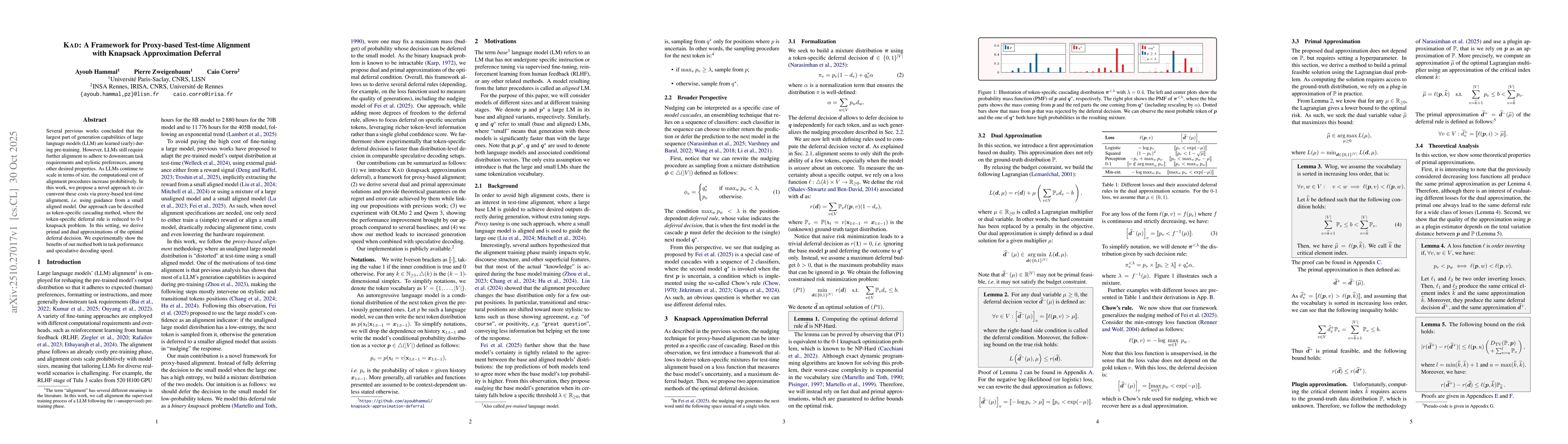 Thumbnail for Kad: A Framework for Proxy-based Test-time Alignment with Knapsack
  Approximation Deferral