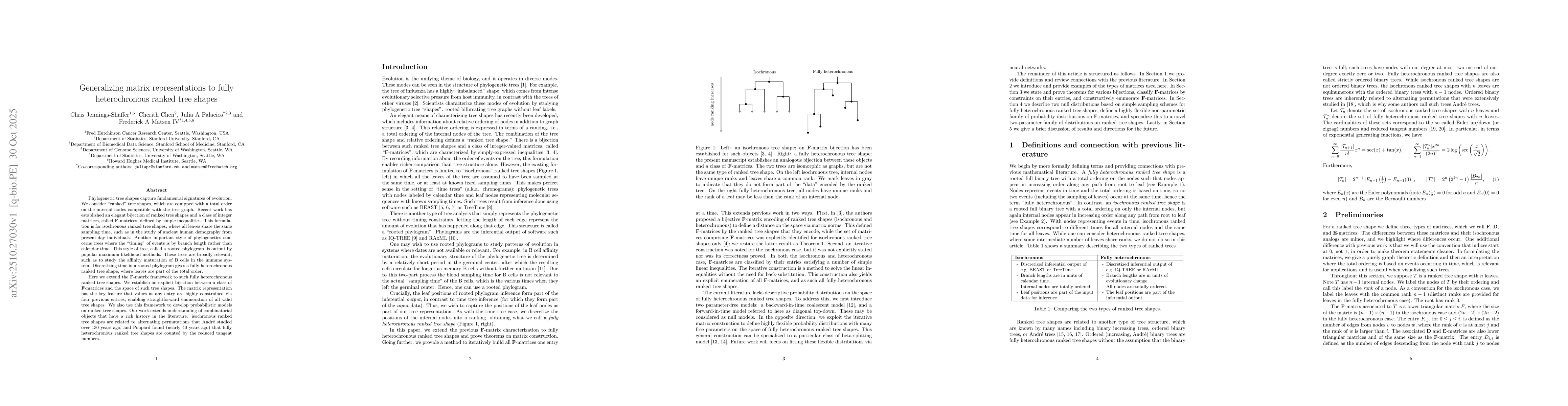 Thumbnail for Generalizing matrix representations to fully heterochronous ranked tree
  shapes