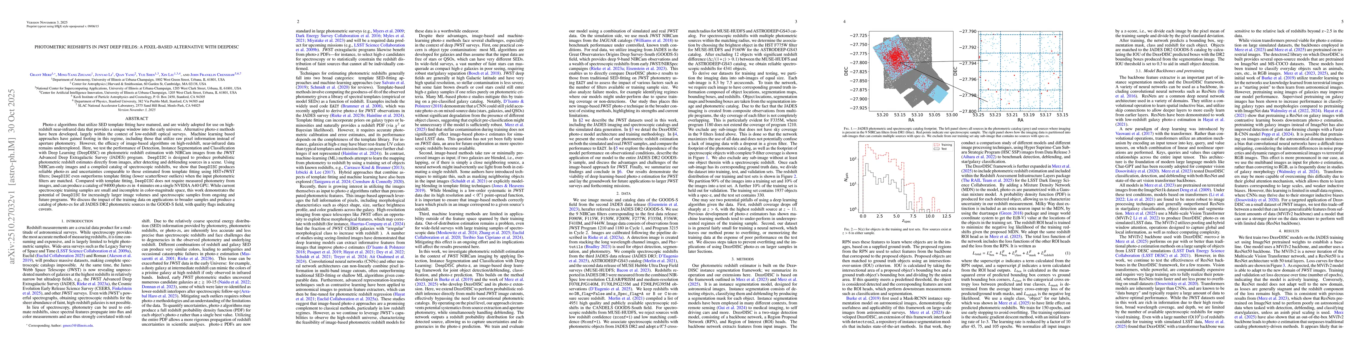 Thumbnail for Photometric Redshifts in JWST Deep Fields: A Pixel-Based Alternative
  with DeepDISC