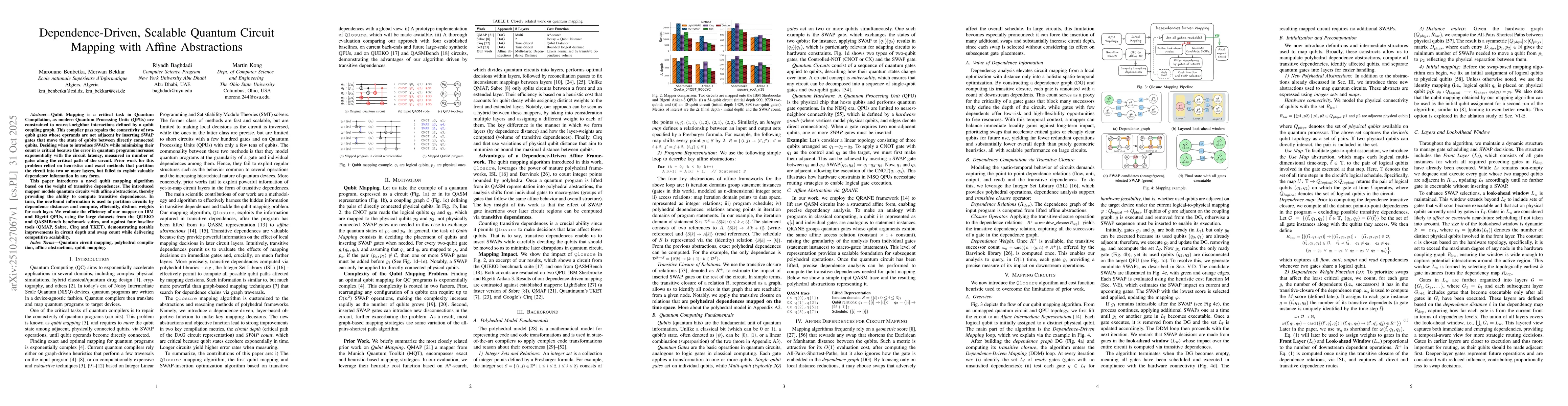 Thumbnail for Dependence-Driven, Scalable Quantum Circuit Mapping with Affine
  Abstractions