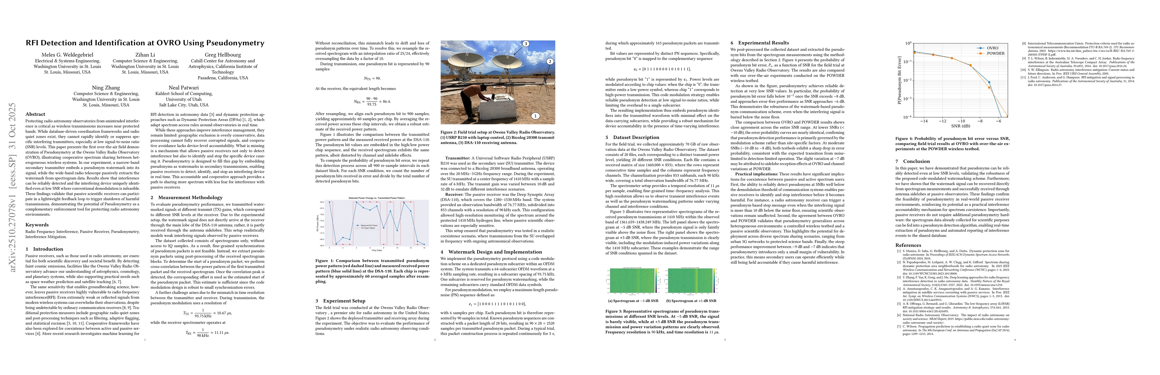 Thumbnail for RFI Detection and Identification at OVRO Using Pseudonymetry