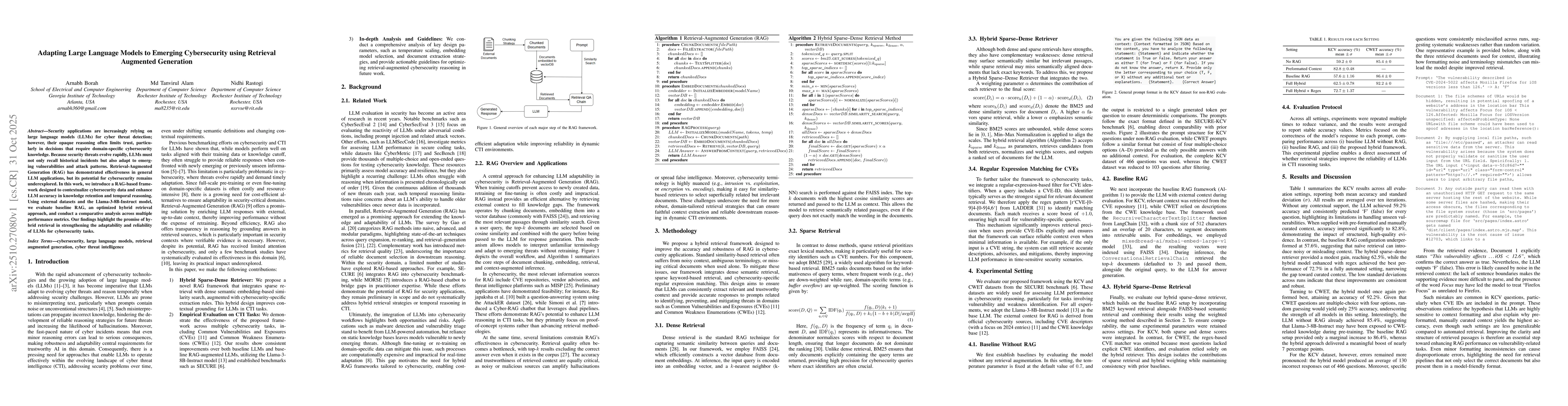 Thumbnail for Adapting Large Language Models to Emerging Cybersecurity using Retrieval
  Augmented Generation