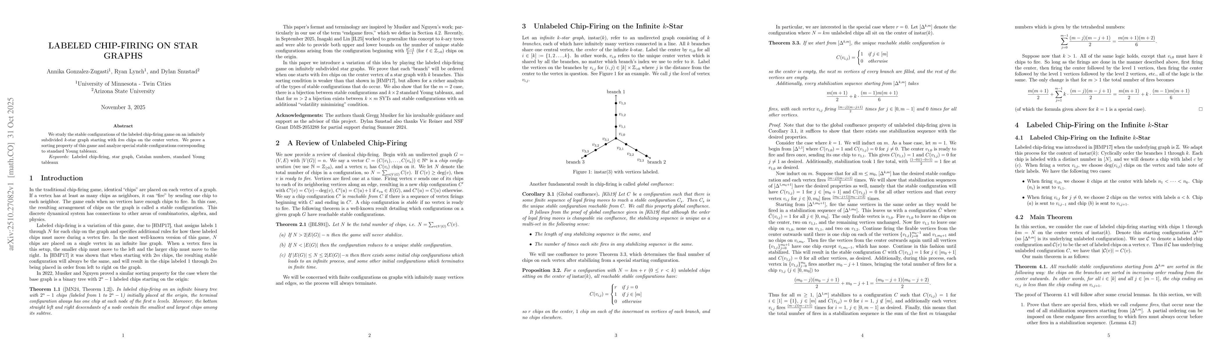 Thumbnail for Labeled Chip-Firing on Star Graphs