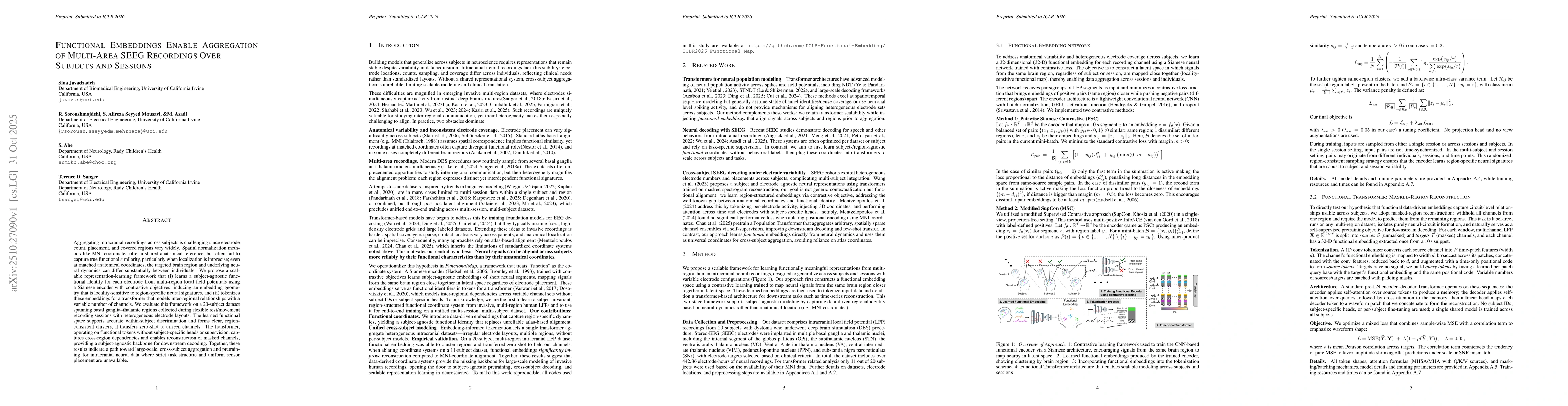 Thumbnail for Functional embeddings enable Aggregation of multi-area SEEG recordings
  over subjects and sessions