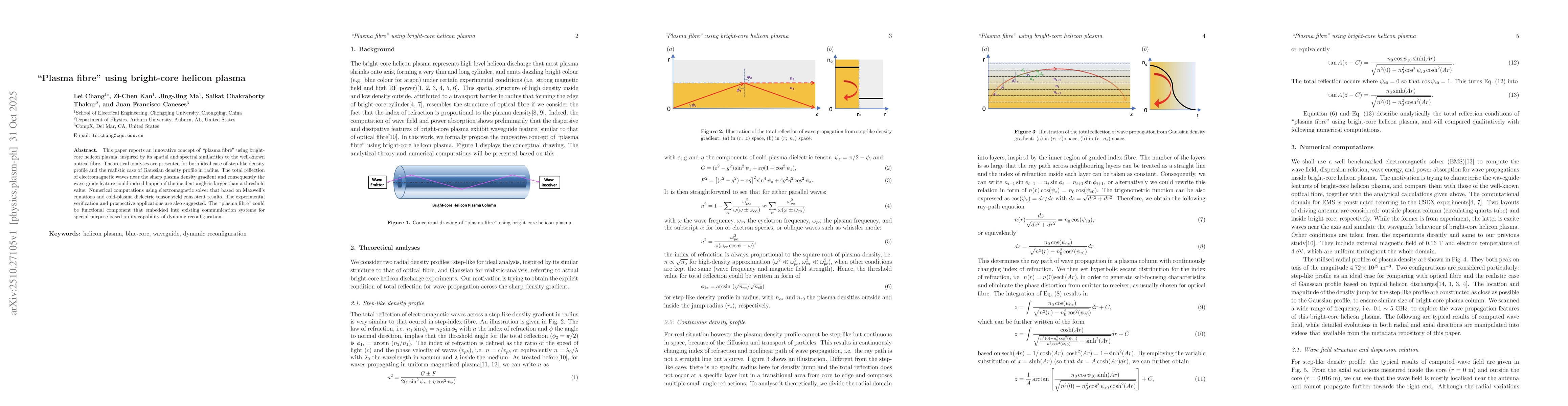 Thumbnail for Plasma fibre using bright-core helicon plasma