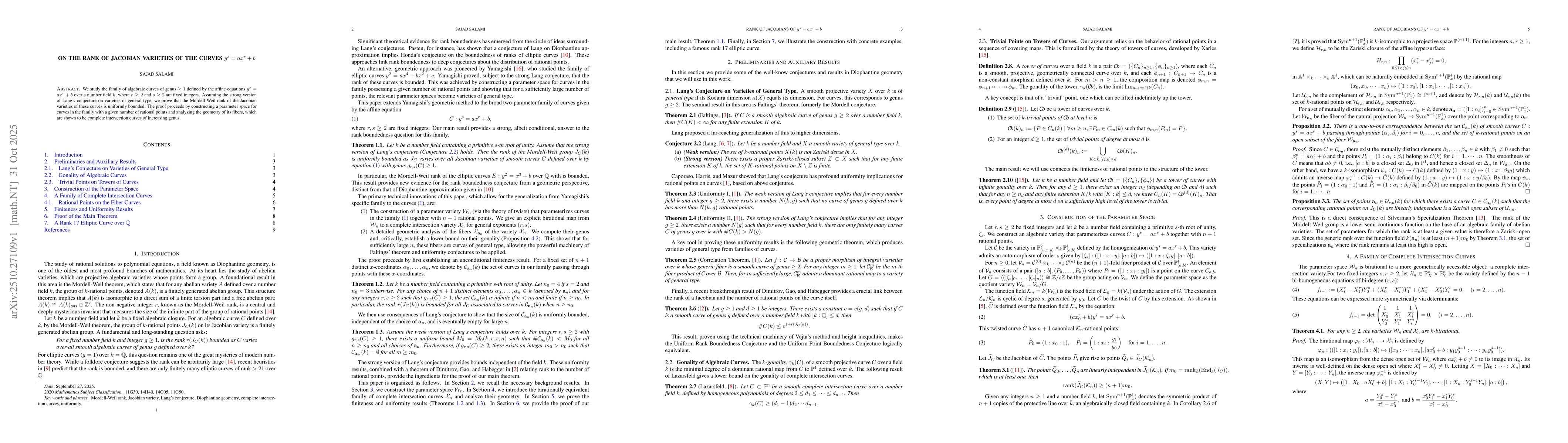 Thumbnail for On the Rank of Jacobian Varieties of the Curves $y^s=ax^r+b$