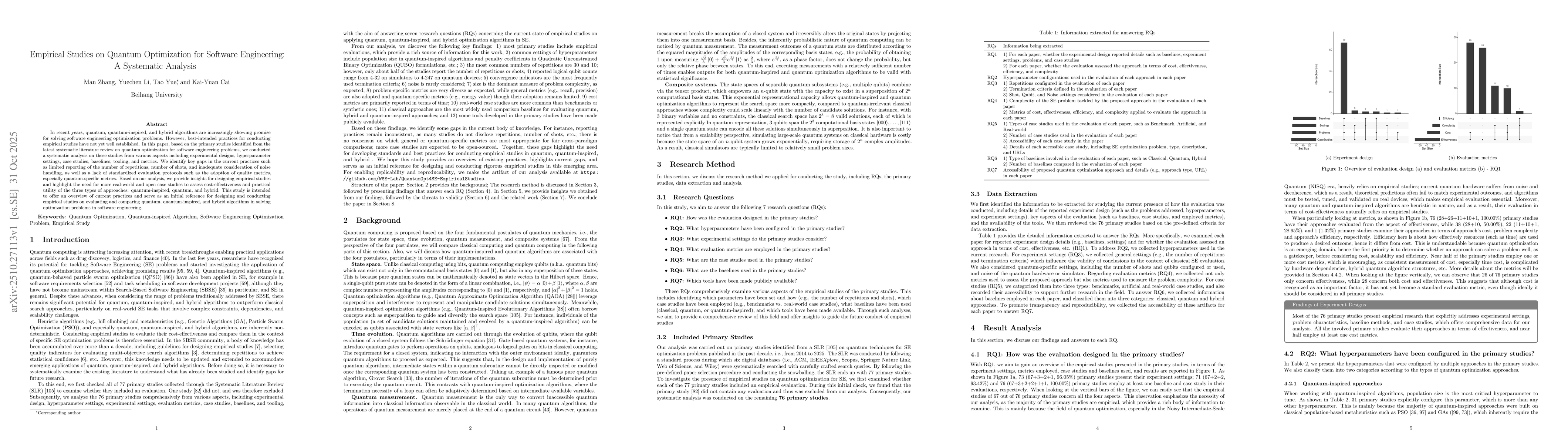 Thumbnail for Empirical Studies on Quantum Optimization for Software Engineering: A
  Systematic Analysis