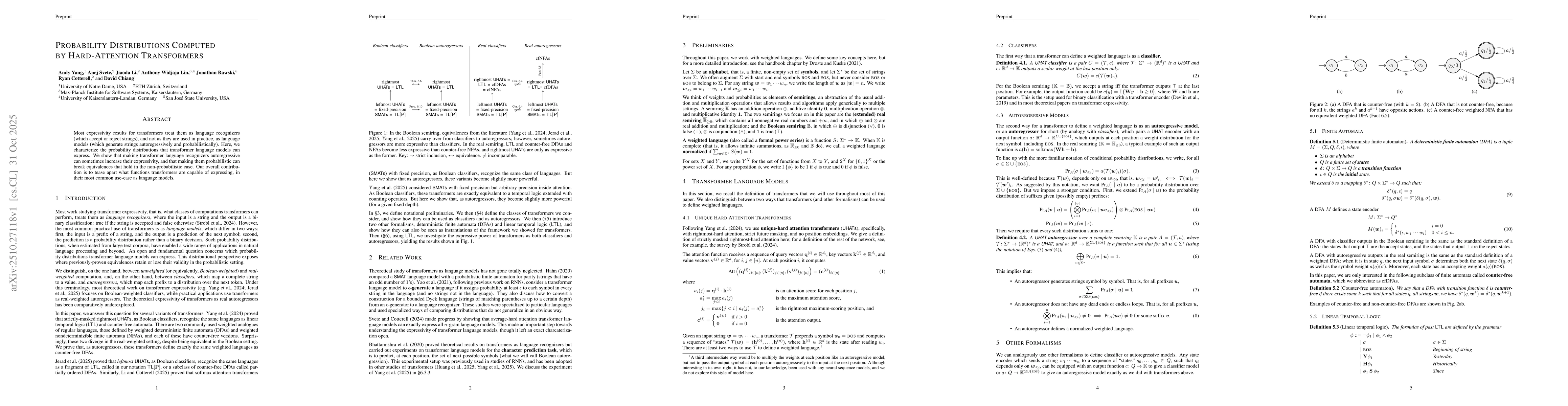 Thumbnail for Probability Distributions Computed by Hard-Attention Transformers
