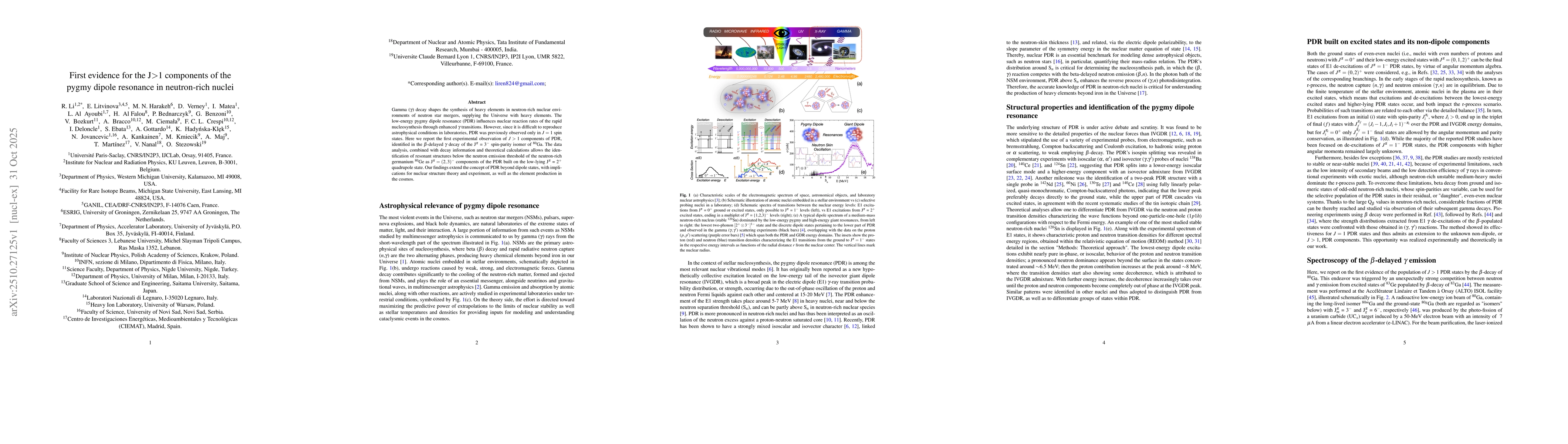 Thumbnail for First evidence for the J$>$1 components of the pygmy dipole resonance in
  neutron-rich nuclei