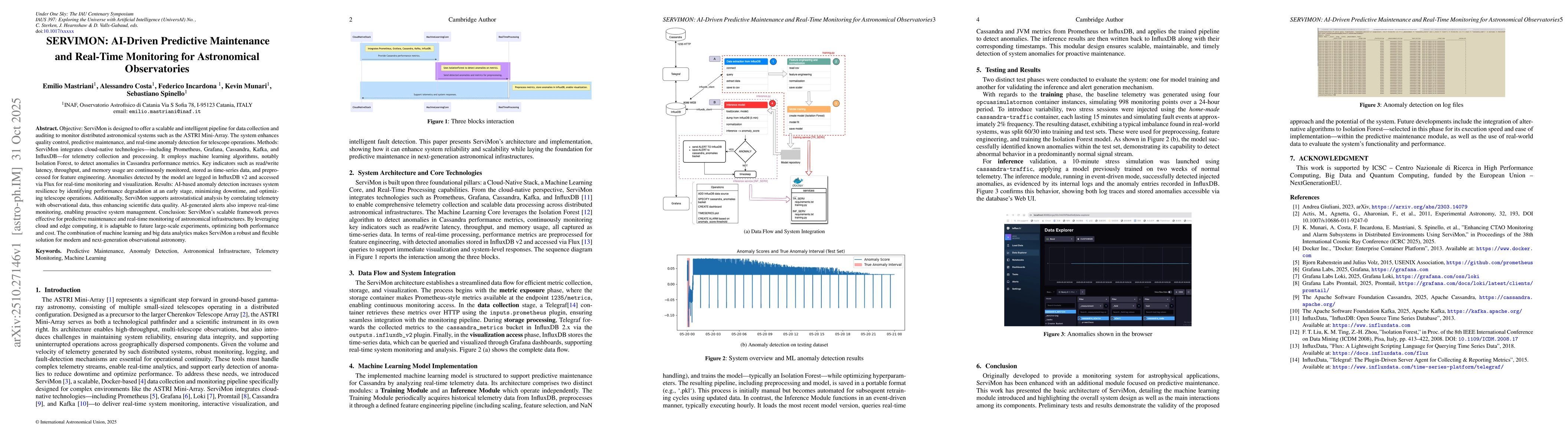 Thumbnail for SERVIMON: AI-Driven Predictive Maintenance and Real-Time Monitoring for
  Astronomical Observatories