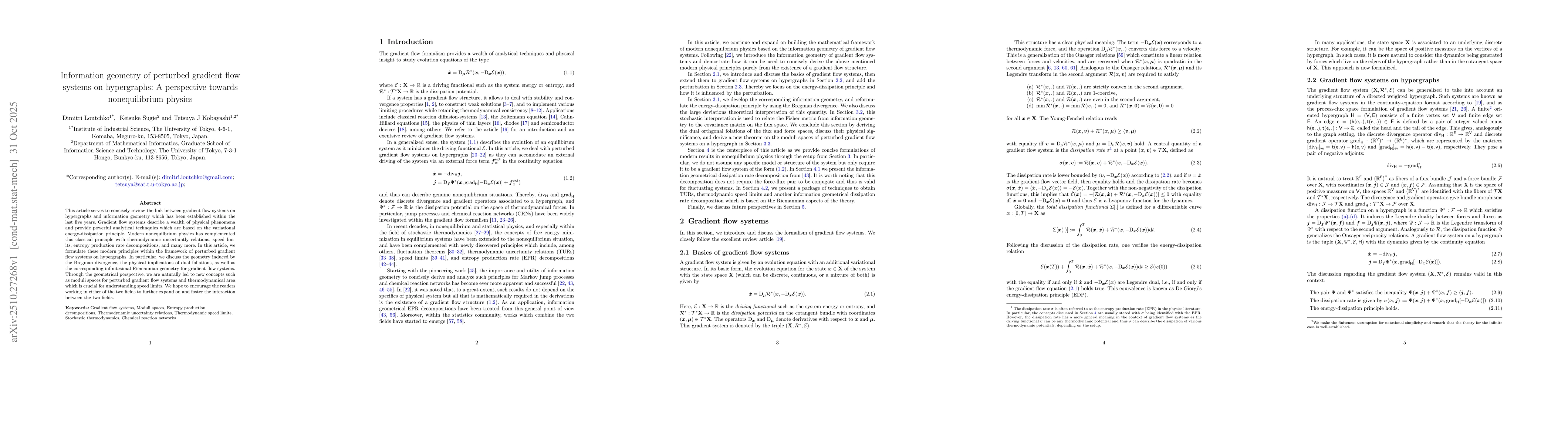 Thumbnail for Information geometry of perturbed gradient flow systems on hypergraphs:
  A perspective towards nonequilibrium physics