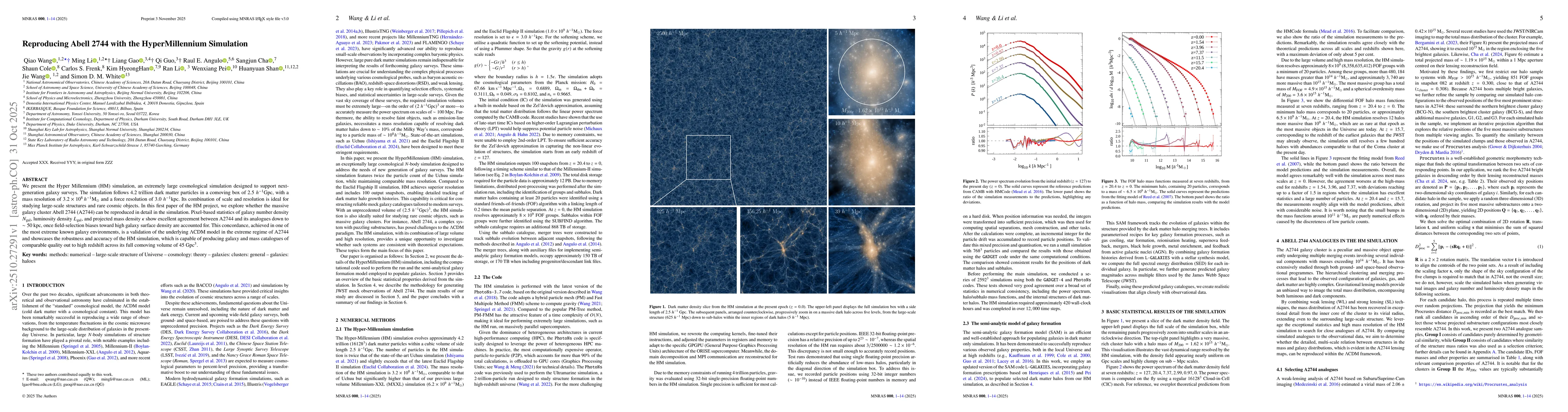 Thumbnail for Reproducing Abell 2744 with the HyperMillennium Simulation