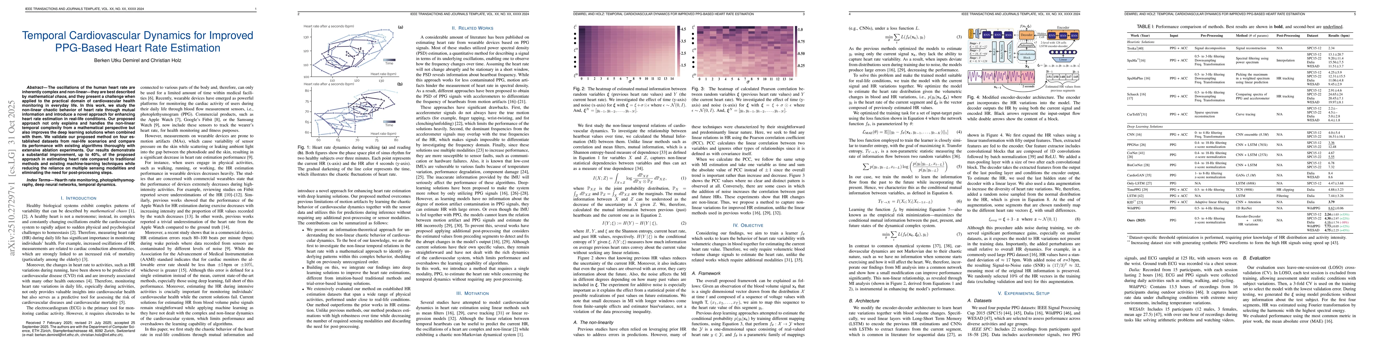 Thumbnail for Temporal Cardiovascular Dynamics for Improved PPG-Based Heart Rate
  Estimation