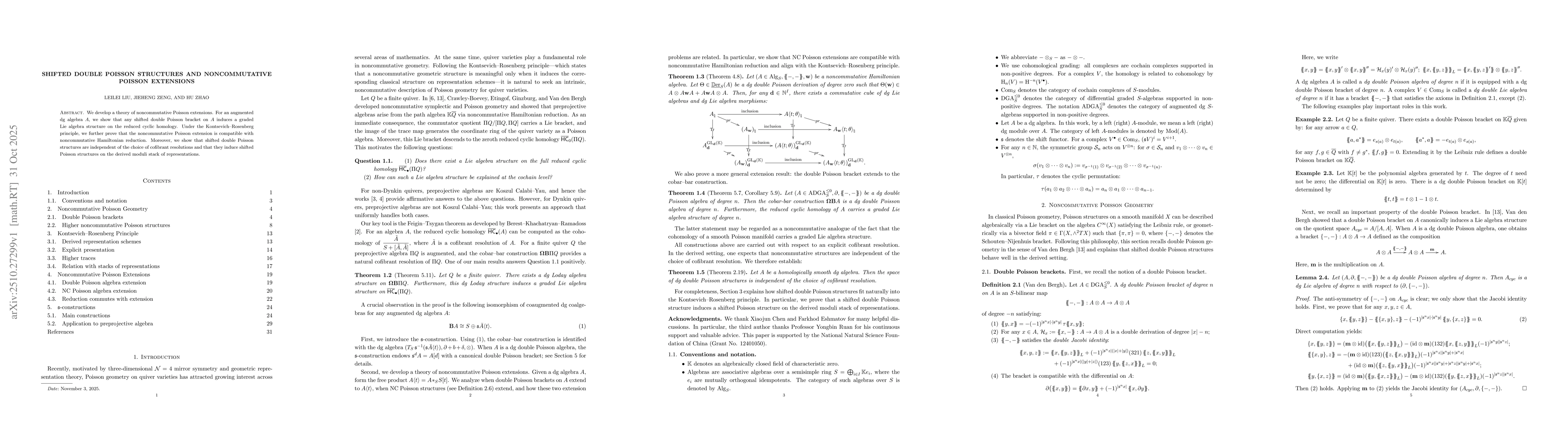 Thumbnail for Shifted double Poisson structures and noncommutative Poisson extensions