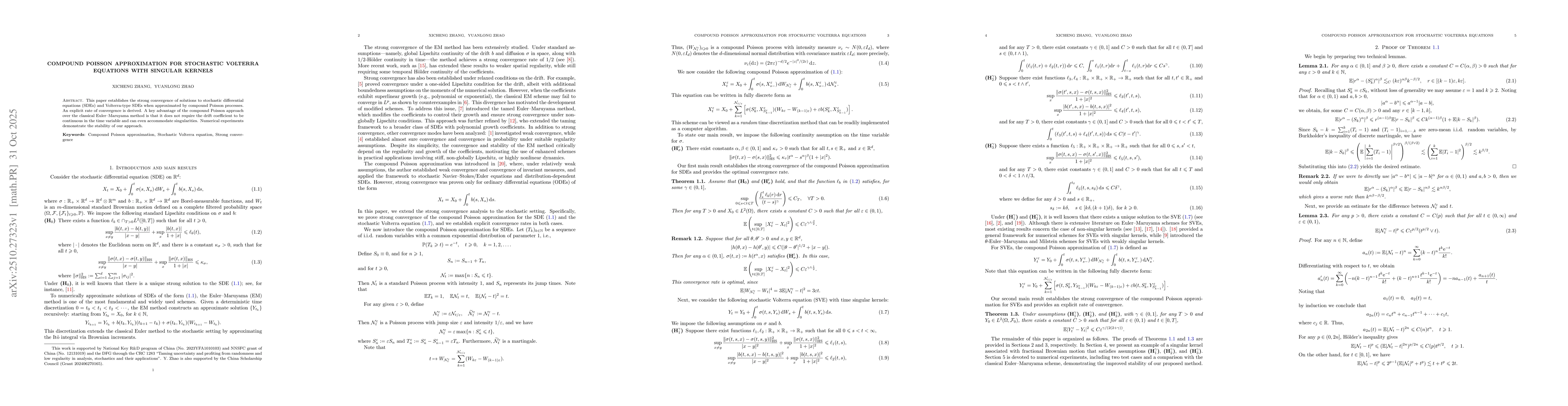 Thumbnail for Compound Poisson Approximation for Stochastic Volterra Equations with
  Singular Kernels