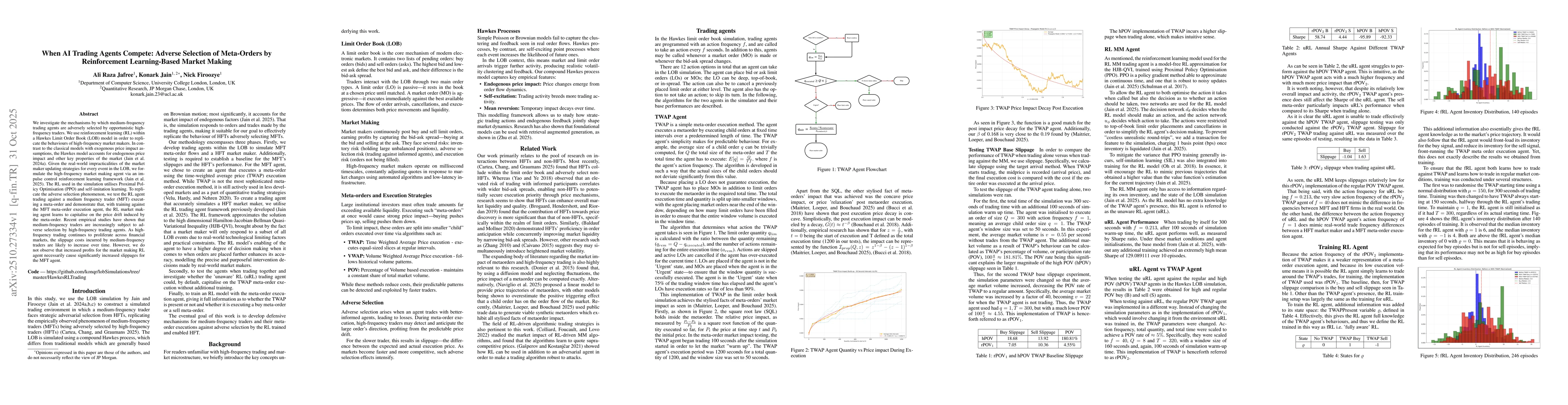 Thumbnail for When AI Trading Agents Compete: Adverse Selection of Meta-Orders by
  Reinforcement Learning-Based Market Making