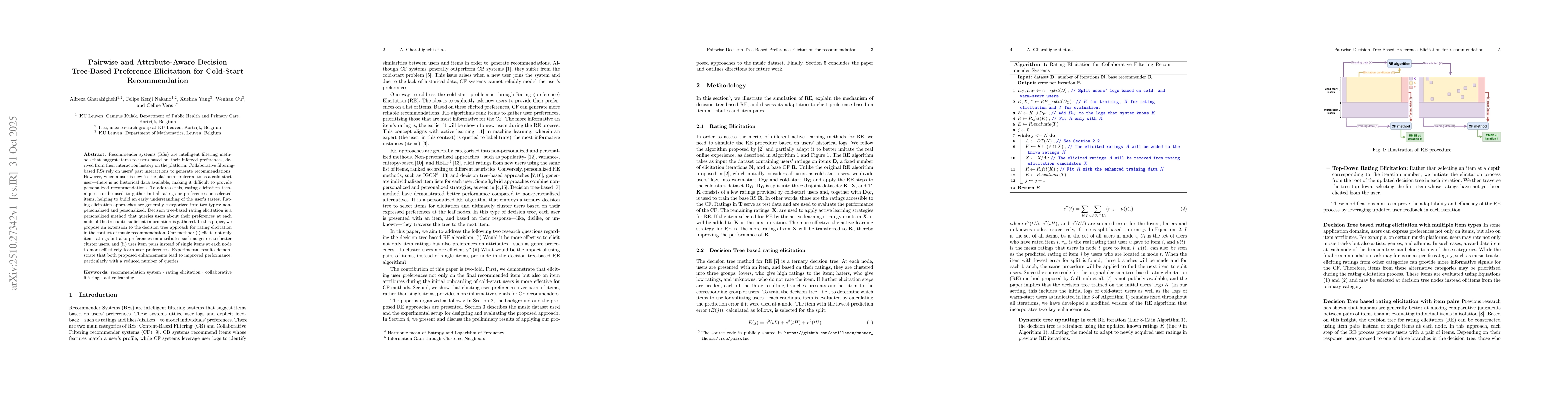Thumbnail for Pairwise and Attribute-Aware Decision Tree-Based Preference Elicitation
  for Cold-Start Recommendation