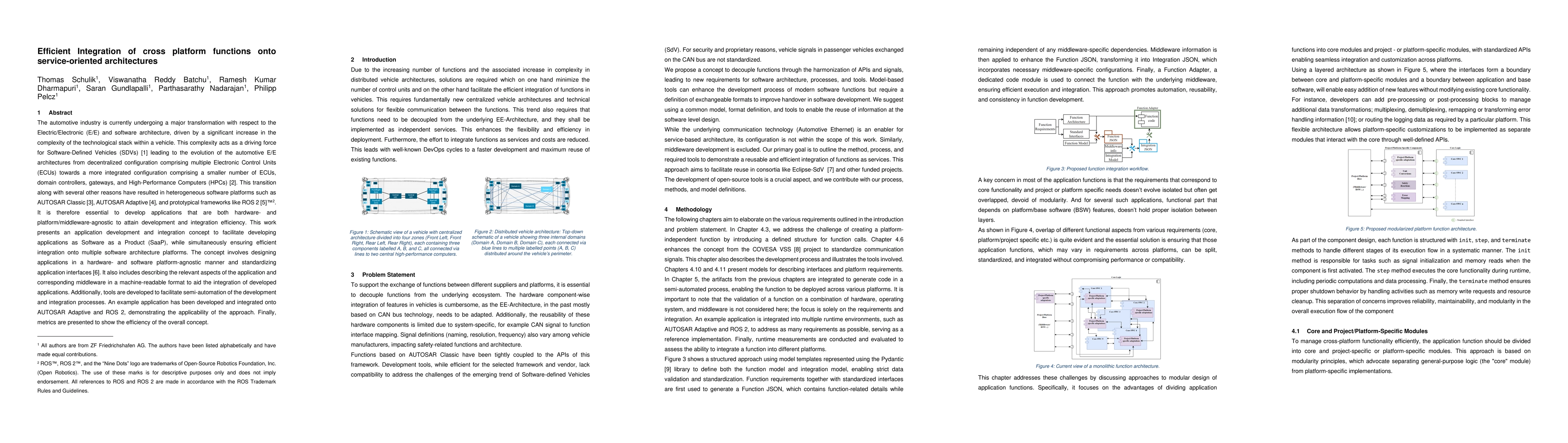 Thumbnail for Efficient Integration of cross platform functions onto service-oriented
  architectures