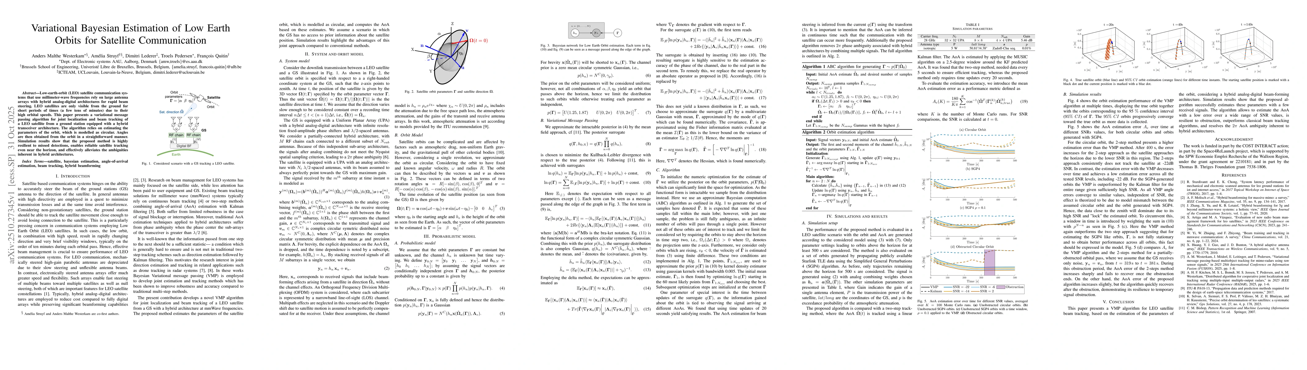 Thumbnail for Variational Bayesian Estimation of Low Earth Orbits for Satellite
  Communication