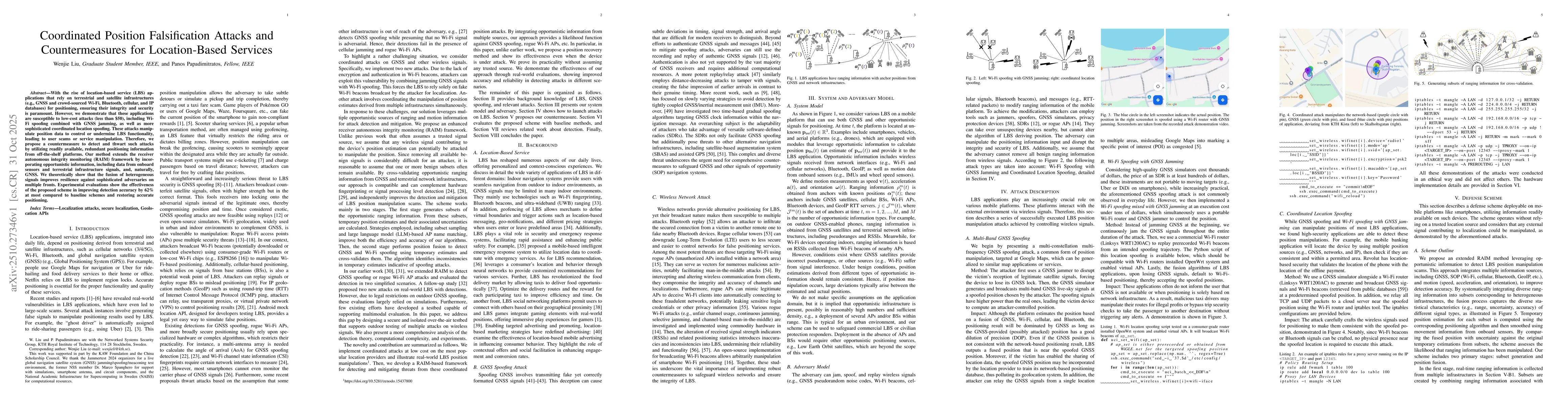 Thumbnail for Coordinated Position Falsification Attacks and Countermeasures for
  Location-Based Services
