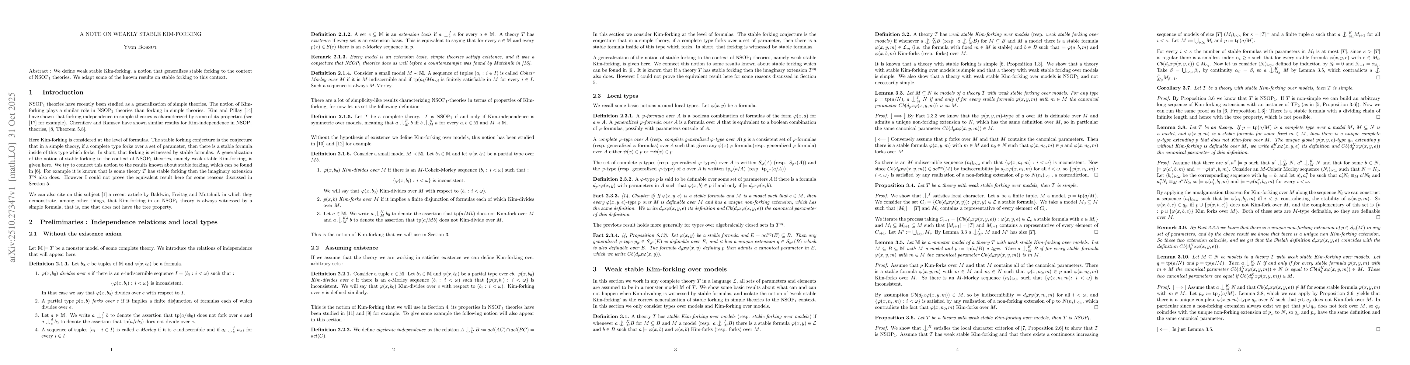 Thumbnail for A note on stable Kim-forking