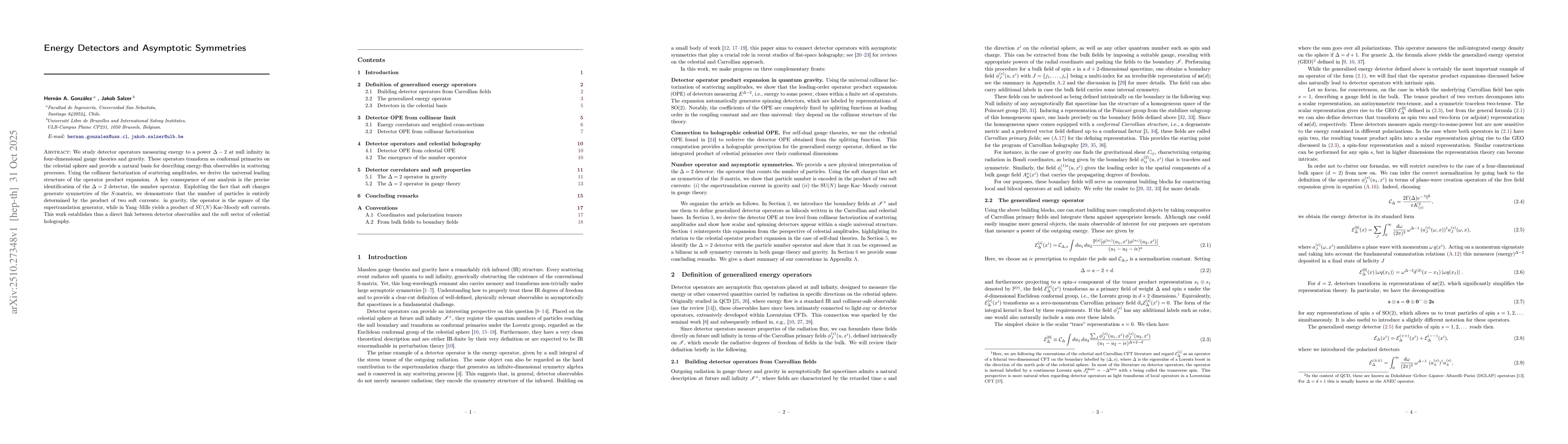 Thumbnail for Energy Detectors and Asymptotic Symmetries