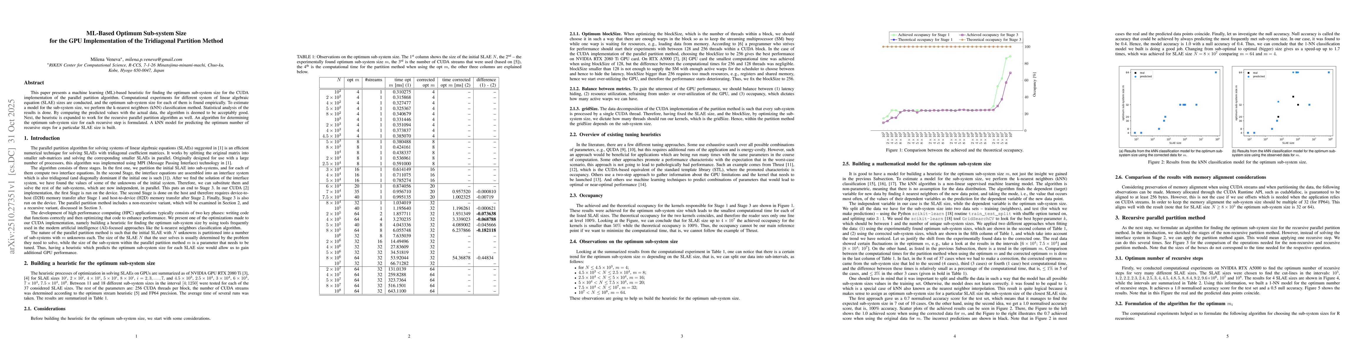 Thumbnail for ML-Based Optimum Sub-system Size Heuristic for the GPU Implementation of
  the Tridiagonal Partition Method