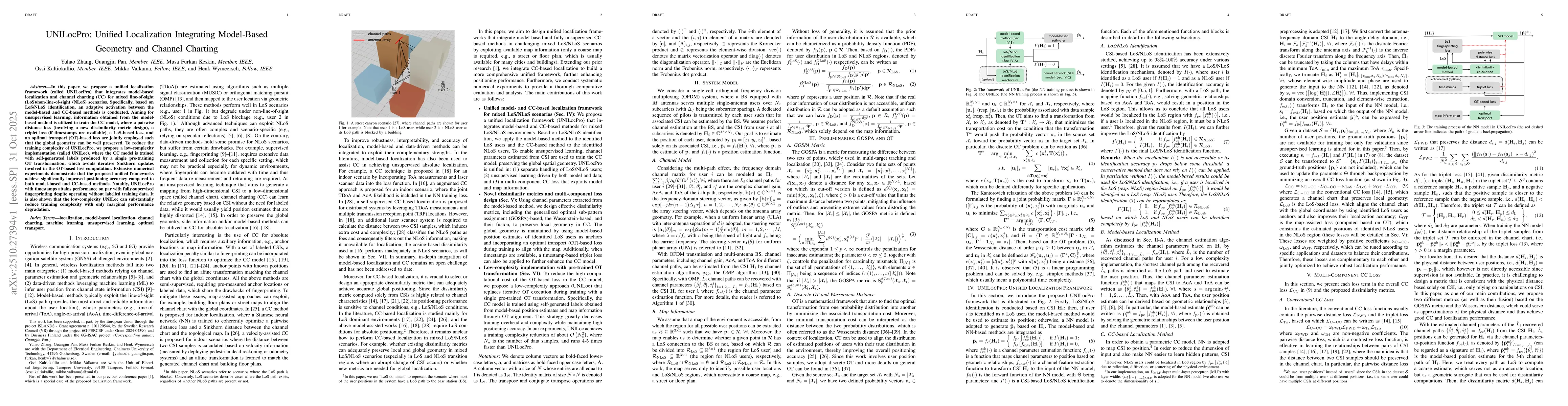Thumbnail for UNILocPro: Unified Localization Integrating Model-Based Geometry and
  Channel Charting