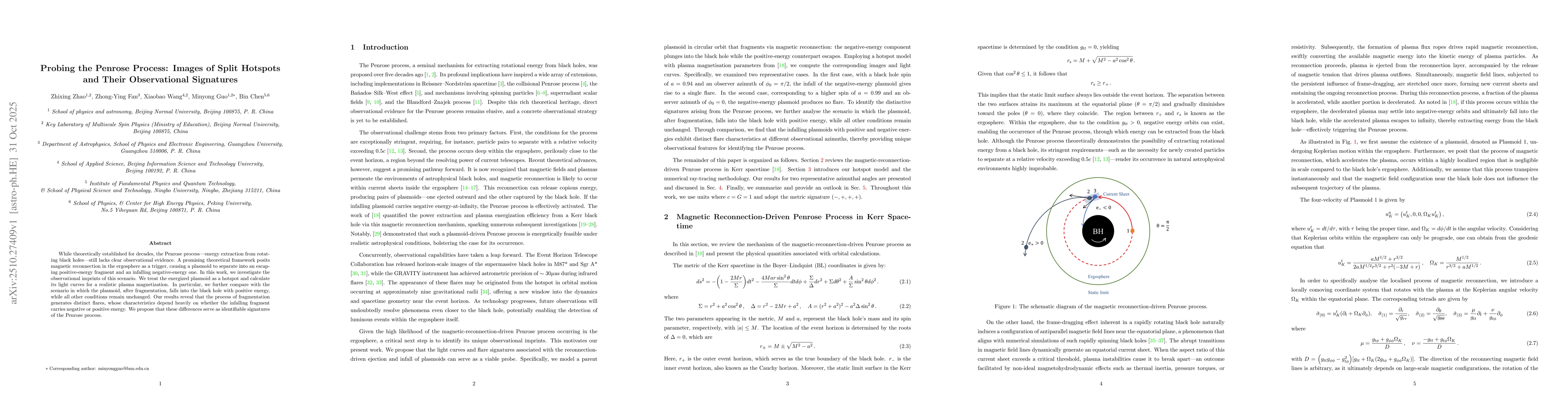 Thumbnail for Probing the Penrose Process: Images of Split Hotspots and Their
  Observational Signatures