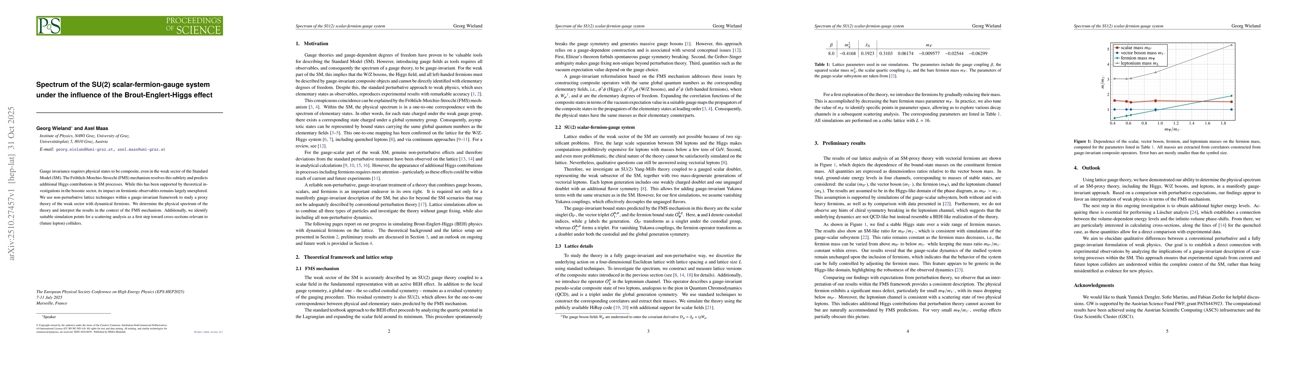Thumbnail for Spectrum of the SU(2) scalar-fermion-gauge system under the influence of
  the Brout-Englert-Higgs effect